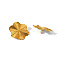 Vintage Exaggerated Stainless Steel Flower Stud Earrings, Golden, 40x40mm