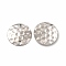 Non-Tarnish 304 Stainless Steel Pendants, Textured, Flat Round Charm, Stainless Steel Color, 20x2mm, Hole: 1.8mm