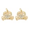 Brass Micro Pave Cubic Zirconia Pendants, Crab Charms, Cadmium Free & Lead Free, Long-Lasting Plated, Rack Plating, Real 18K Gold Plated, 16x18.5x2.5mm, Hole: 3.5mm