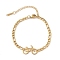 304 Stainless Steel Bracelets, Bicycle, Real 18K Gold Plated, 6-5/8 inch(16.7cm)