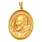 Religion Golden Tone 304 Stainless Steel Pendants, Oval Charm, Jesus, 40x26x4mm, Hole: 4.8x3mm