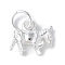 925 Sterling Silver 3D Chinese Zodiac Charms, with Jump Rings, Silver Color Plated, Horse, 8~14x5~11x3~6.5mm, Hole: 3.5mm