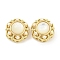 Brass & ABS Imitation Pearl & Shell Flower Multi-Strand Links, Real 18K Gold Plated, 11x6.5mm, Hole: 1.1mm
