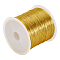 100M Copper Wire Roll, Round, Long-Lasting Plated, Real 18K Gold Plated, 0.3mm, about 328.08 Feet(100m)/Roll
