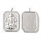 Eco-Friendly Rack Plating Brass Pendants, Long-Lasting Plated, Lead Free & Cadmium Free, Octagon with Ganesh Charm, Platinum, 24x16x3mm, Hole: 3x2mm
