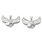 Brass Micro Pave Cubic Zirconia Pendants, Nickel Free, Eagle, Clear, Real Platinum Plated, 17x27x3mm, Hole: 4x3mm