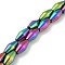 Electroplated Synthetic Magnetic Hematite Beads Strands, Bicone, Rainbow Plated, 6.2~6.5x12~12.5mm, Hole: 1.4mm, about 33pcs/strand, 15.35''(39cm)
