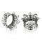Hollow Out Flower Brass Alloy Ear Tunnels, Platinum, 8mm