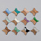 Resin & Walnut Wood Pendants, Star, Mixed Color, 29.5x29.5x3mm, Hole: 2mm