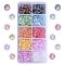 500Pcs 10 colors Crackle Glass Beads, Dyed & Heated, Rondelle, Mixed Color, 8x4mm, Hole: 1mm, 50pcs/color