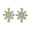 Alloy Enamel Connector Charms, Helm Links with Crystal Rhinestone, Light Gold, Cadmium Free & Nickel Free & Lead Free, Medium Aquamarine, 22x16.8x1.7mm, Hole: 1.2mm