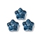 Transparent Glass Beads, Star, Baking Paint, Prussian Blue, 10.5x11x5mm, Hole: 1mm