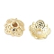 Brass Bead Caps, Flower, Real 18K Gold Plated, 8.5x8.5x2.5mm, Hole: 1.6mm