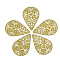 430 Stainless Steel Filigree Pendants, Spray Painted, Etched Metal Embellishments, Teardrop with Flower, Goldenrod, 40x26.5x0.5mm, Hole: 1mm