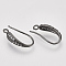Electrophoresis Brass Micro Pave Cubic Zirconia Earring Hooks, with Horizontal Loop, Cadmium Free & Lead Free, Clear, Black, 19~20x10~11x4mm, Hole: 2mm, 21 Gauge, Pin: 0.7mm
