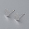 304 Stainless Steel Stud Earring Findings, Flat Round, Silver, 8x0.3mm, Pin: 0.7mm