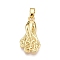 Brass Pendants, Cadmium Free & Nickel Free & Lead Free, Vegetables Charms, Real 18K Gold Plated, 19.5x10x3.5mm, Hole: 3x4.5mm