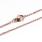 Ion Plating(IP) 304 Stainless Steel Cable Chain Necklaces, with Lobster Claw Clasp, Rose Gold, 17.7 inch(45cm), Jump Ring: 4x0.5mm