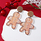 Christmas Acrylic Stud Earrings, 304 Stainless Steel Pin, Gingerbread Man, Stainless Steel Color