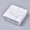 Square Kraft Cardboard Jewelry Boxes, Marble Pattern Necklace Pendant Boxes, with Black Sponge, White, 11.2x11.2x3.8cm