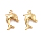 Ocean Theme 316 Surgical Stainless Steel Charms, Real 18K Gold Plated, Dolphin, 15x12x3.5mm, Hole: 1mm