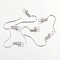 Iron Earring Hooks, Ear Wire, with Horizontal Loop, Silver, 19~21x18~20mm, Pin: 0.65mm, 22 Gauge