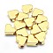 Brass Beads, Cadmium Free & Nickel Free & Lead Free, Heart, Real 18K Gold Plated, 6x7x3mm, Hole: 1.2mm