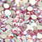 Glass Flat Back Rhinestone, Grade A, Back Plated, Faceted, AB Color, Half Round, Light Rose, 2.7~2.8mm