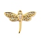 304 Stainless Steel Crystal Rhinestone Pendants, Real 18K Gold Plated, Dragonfly, 22x29.5x3.5mm, Hole: 1.6mm
