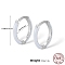 Anti-Tarnish Rhodium Plated Platinum 925 Sterling Silver Enamel Hoop Earrings, with 925 Stamp, White, 12.6mm
