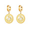 304 Stainless Steel Dangle Hoop Earrings with Enamel, Anchor, Golden, 33.7x13.9mm