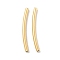 Brass Curved Tube Beads, Cadmium Free & Nickel Free & Lead Free, Column, Real 18K Gold Plated, 25x3.5x2mm, Hole: 1mm