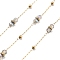 304 Stainless Steel Paperclip Chains, Ion Plating(IP), with Glass Beads, Real 18K Gold Plated, Soldered, Thistle, 2x1x0.2mm, about 32.81 Feet(10m)/Roll