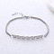 Vintage Stainless Steel Micro Pave Clear Cubic Zirconia Link Bracelets, Box Chain Bracelets for Women, Stainless Steel Color