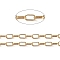 Soldered Brass Paperclip Chains, Flat Oval, Drawn Elongated Cable Chains, Long-Lasting Plated, with Spool, Real 18K Gold Plated, 12x6.5x1.8mm, about 16.4 Feet(5m)/roll