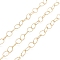 Brass Hollow Oval Link Chains, Cadmium Free & Nickel Free & Lead Free, Unwelded, with Spool, Real 18K Gold Plated, 8x5.5x0.5mm