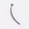 Brass Micro Pave Cubic Zirconia Pendants, Long-Lasting Plated, Moon, Gunmetal, 39x8x2mm, Hole: 3mm
