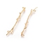Brass Links, Branch, Real 18K Gold Plated, 44x5x2mm, Hole: 1mm