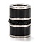 304 Stainless Steel Beads, Large Hole Beads, with Jet Rhinestone, Column, Electrophoresis Black & Stainless Steel Color, 14.5x10.5mm, Hole: 6.5mm