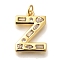 Brass Micro Pave Clear Cubic Zirconia Pendants, with Jump Ring, Lead Free and Cadmium Free, Long-Lasting Plated, Rack Plating, Letter Charms, Real 18K Gold Plated, Letter Z, 20x14.5x2.7mm, jump ring: 5x1mm, 3mm inner diameter.