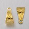 Tibetan Style Alloy Tube Bails, Loop Bails, Bail Beads, Lead Free and Cadmium Free, Golden, 14.5x7.5x8.5mm, Hole: 2mm