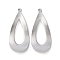 Brass Pendants, Cadmium Free & Nickel Free & Lead Free, Teardrop, Hollow, Platinum, 35x15x0.8mm, Hole: 1.5mm