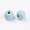Natural Wood Beads, Dyed, Round, Light Sky Blue, 8x7mm, Hole: 2~3mm, about 2770pcs/500g