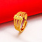 Brass Adjustable Finger Rings, Golden, Heart, Inner Diameter: Adjustable
