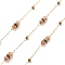 304 Stainless Steel Paperclip Chains, Ion Plating(IP), with Glass Beads, Real 18K Gold Plated, Soldered, Light Salmon, 2x1x0.2mm, about 32.81 Feet(10m)/Roll