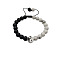 Natural Howlite & Frosted Dyed & Heated Black Agate Braided Bead Bracelets, Yin Yang Adjustable Bracelets for Women Men