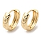 Brass Grooved Hoop Earrings, Light Gold, 17.5x5.5mm
