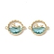 Brass Micro Pave Clear Cubic Zirconia Connector Charms, Cadmium Free & Nickel Free & Lead Free, Ring with Whale Shape, Real 18K Gold Plated, 14x18.5x5.5mm, Hole: 1.2mm