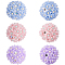 6Pcs 3 Colors Handmade Polymer Clay Rhinestone Floral Ball Beads, with Acrylic Daisy Flower, Pen Focal Beads, Mixed Color, 20~21mm, Hole: 2mm, 2pcs/color