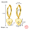 Real 18K Gold Plated 925 Sterling Silver Dangle Hoop Earrings for Women, Heart, 11mm